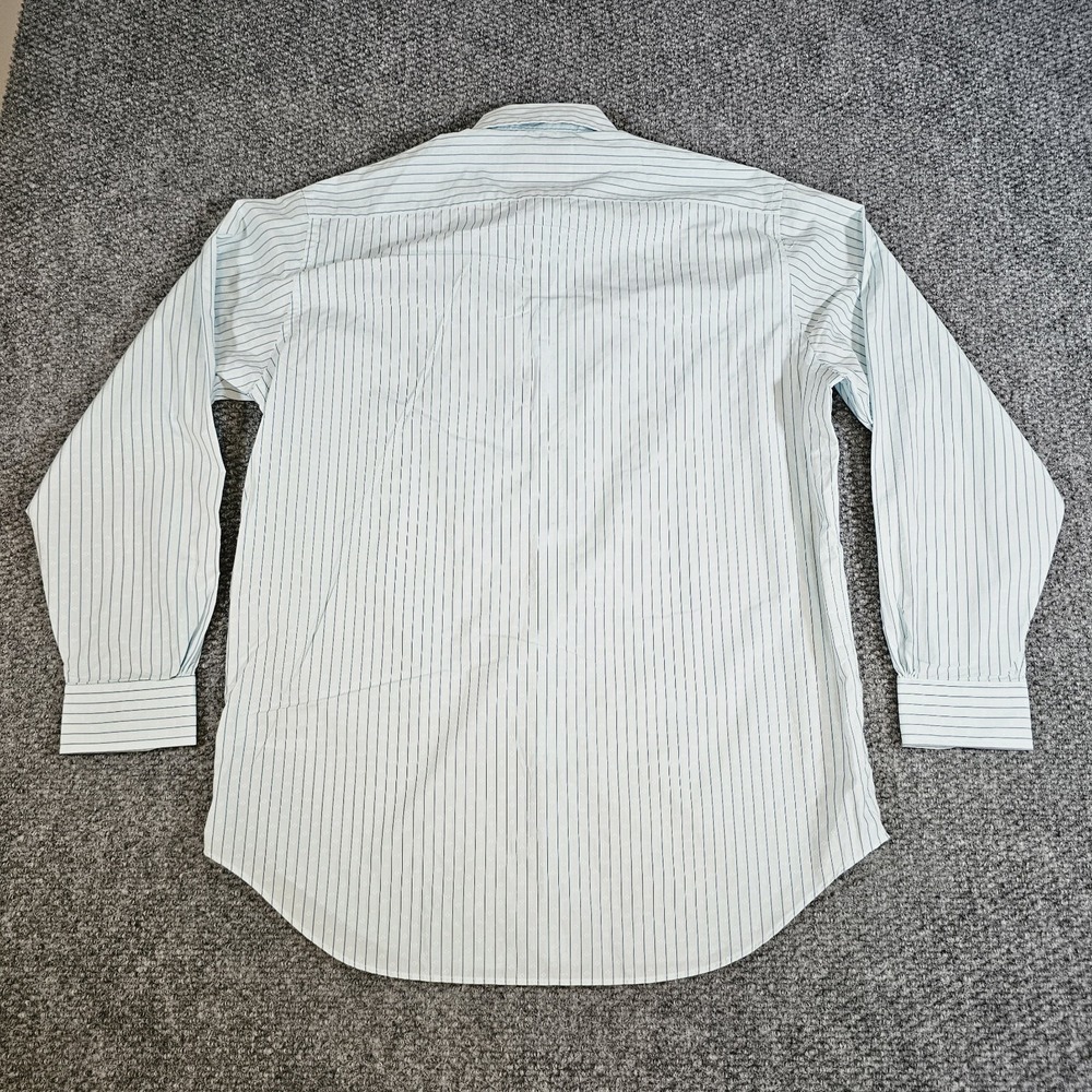 Brooks Brothers Luxury Thomas Mason Blue and White Pinstripe Button-Down Shirt - Picture 8 of 8